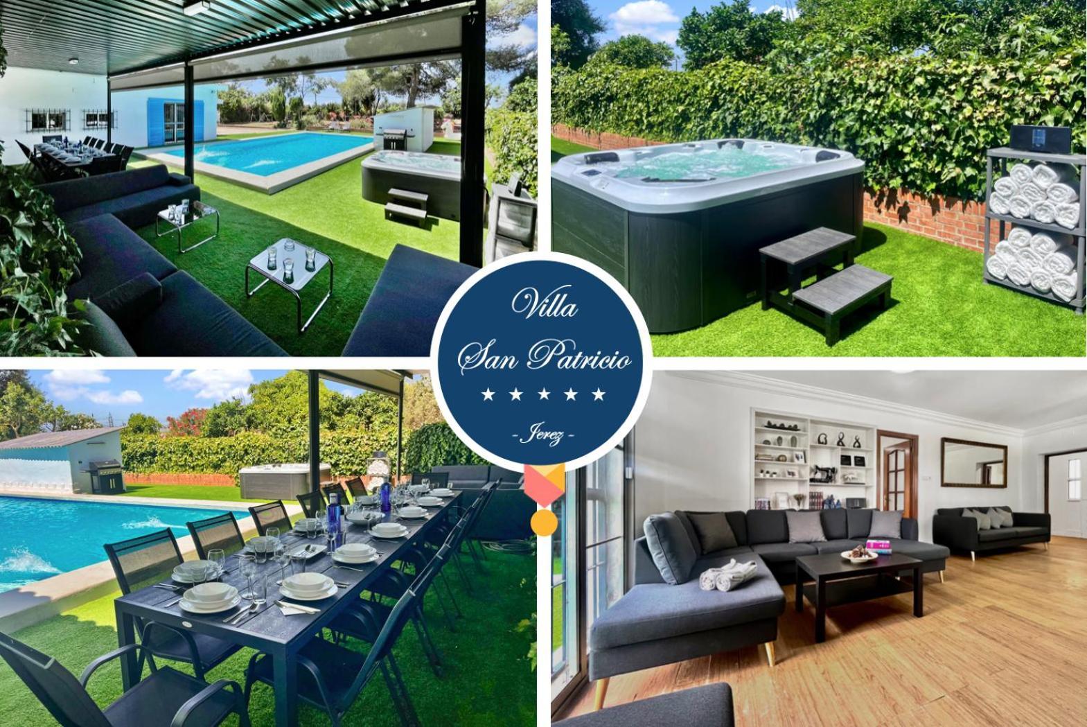 Villa San Patricio I Piscina Privada I Jacuzzi Spa I Bbq I Ps5 I Aire Acon I 3000M2 I 5Min-Centro เฮเรซ เด ลาฟรอนเตรา ภายนอก รูปภาพ
